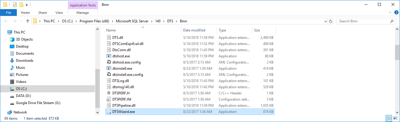 Browse to the SQL import export wizard