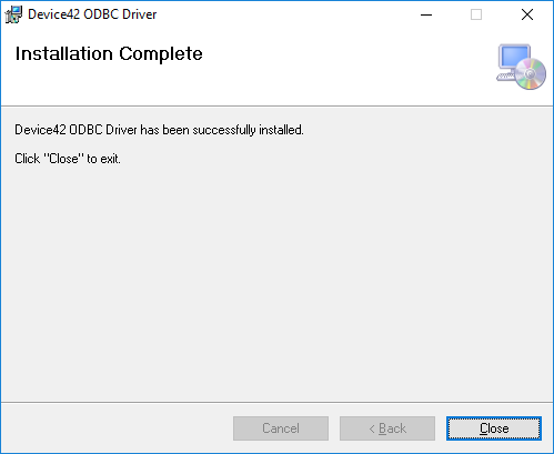 ODBC Driver Installation complete Windows