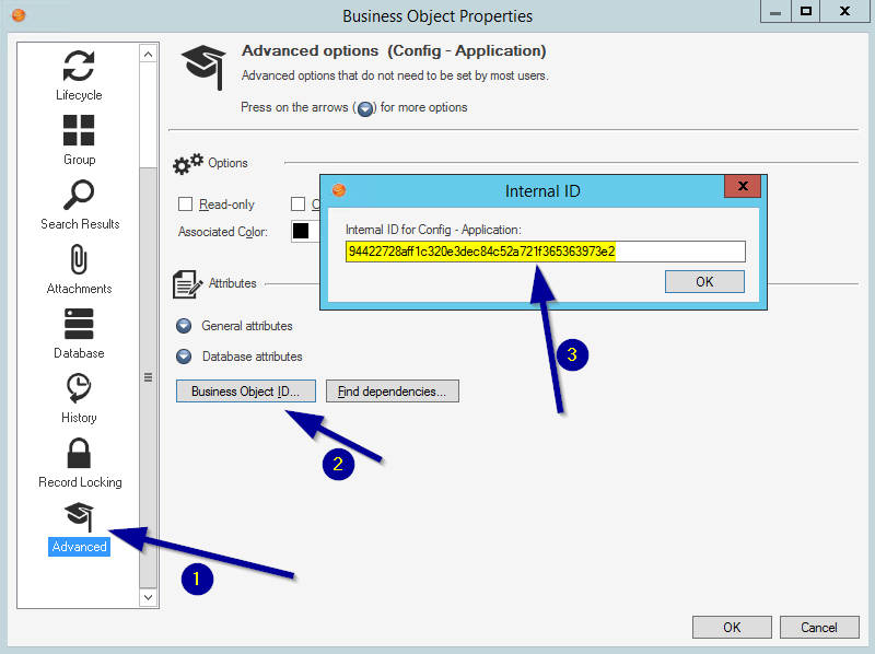 Cherwell CI business object internal ID