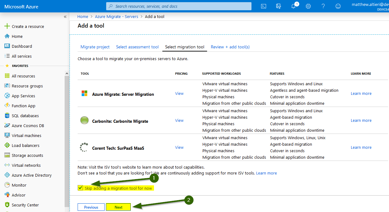 Skip adding a migration tool