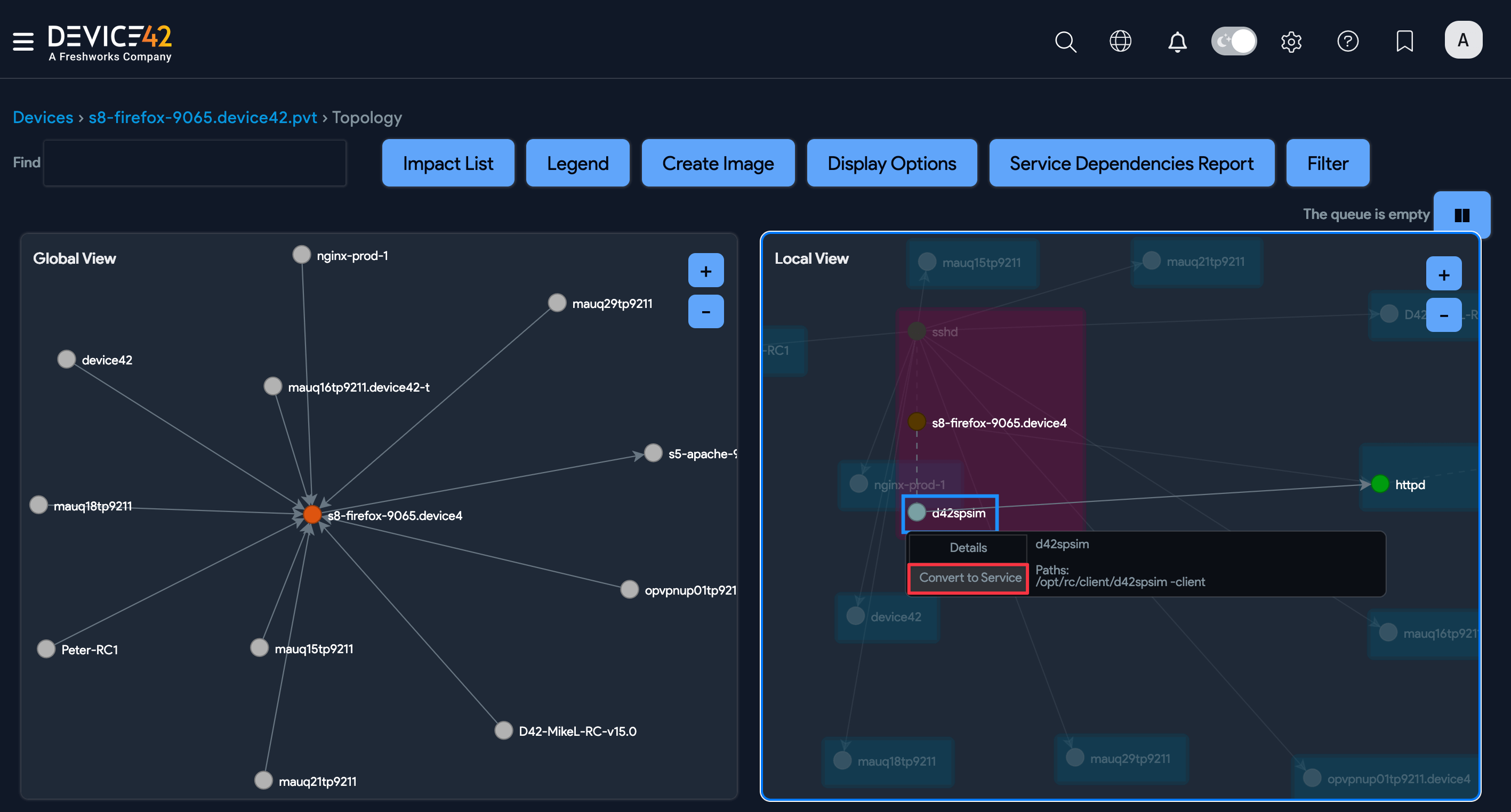 Convert to Service button