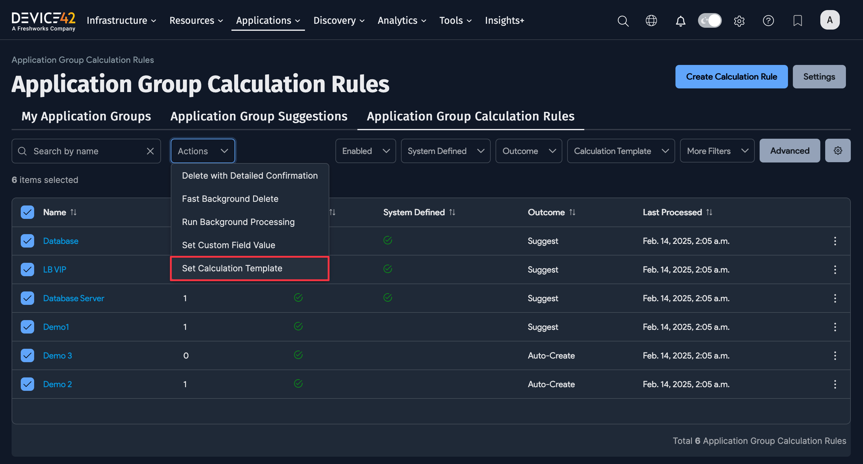 Bulk Apply Calculation Logic Templates