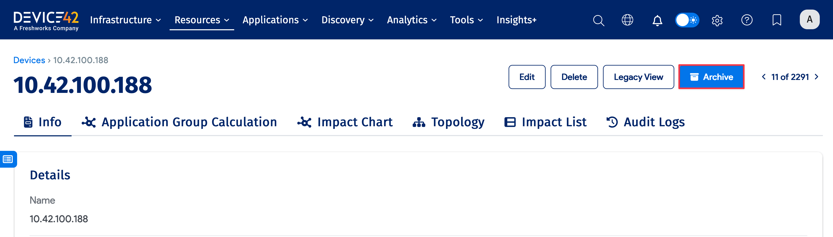 Archive device button