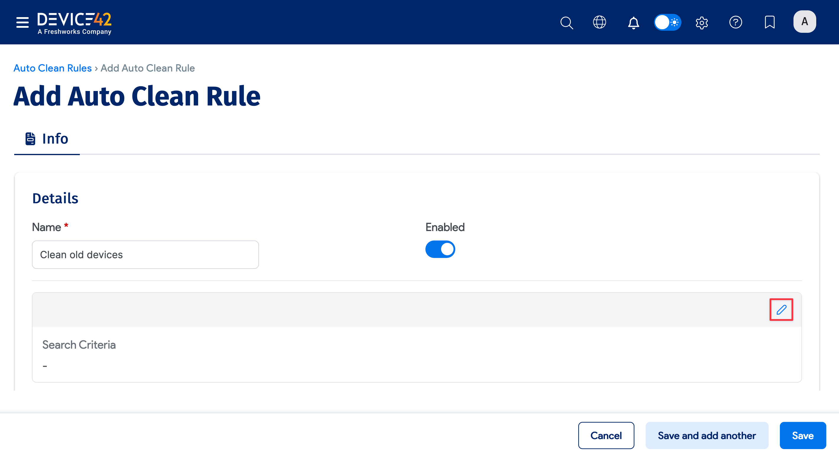 Add Search Criteria icon