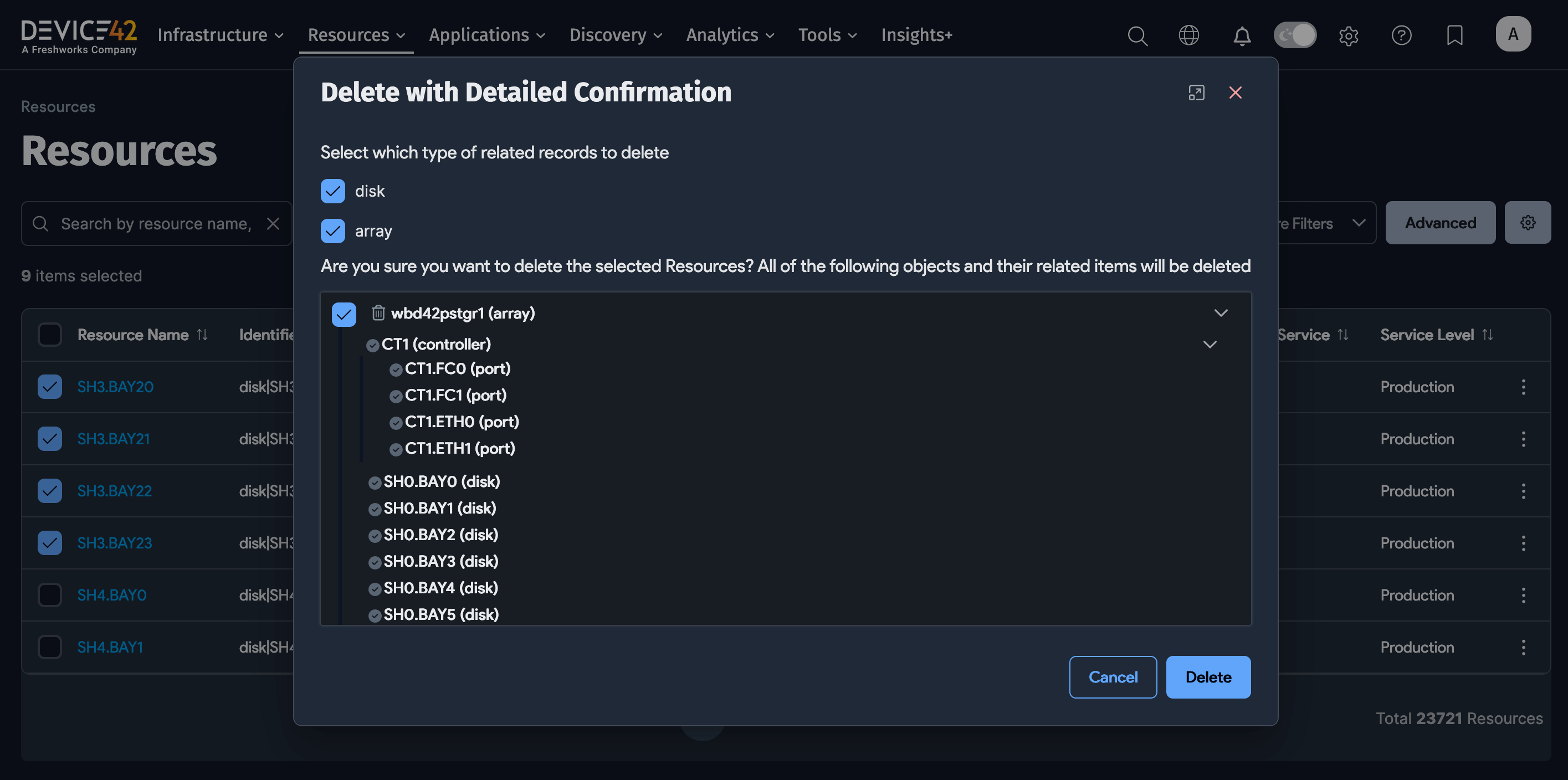 Delete with confirmation