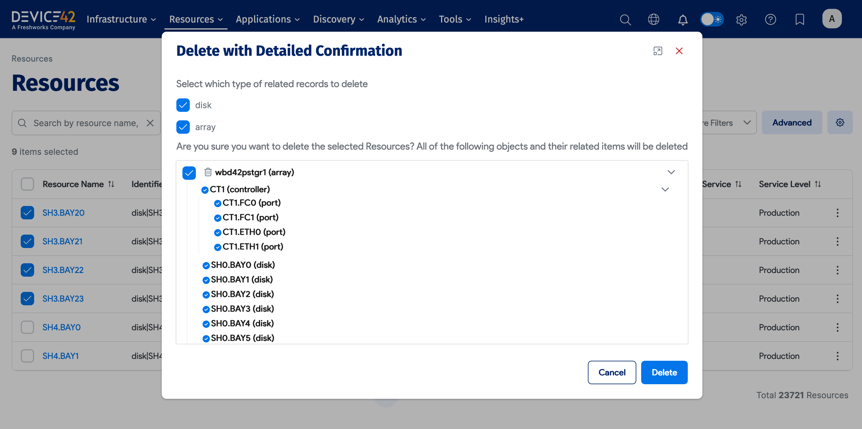 Delete with confirmation