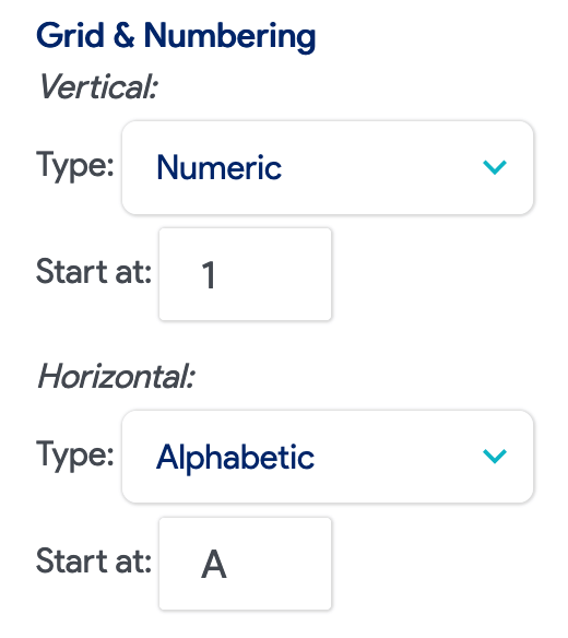Grid and row numbering options