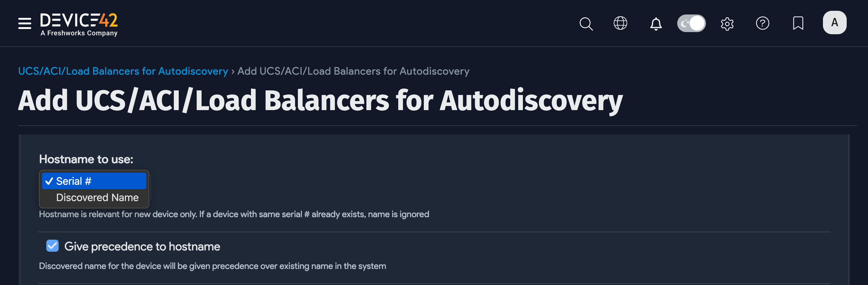UCS ACI hostname to use