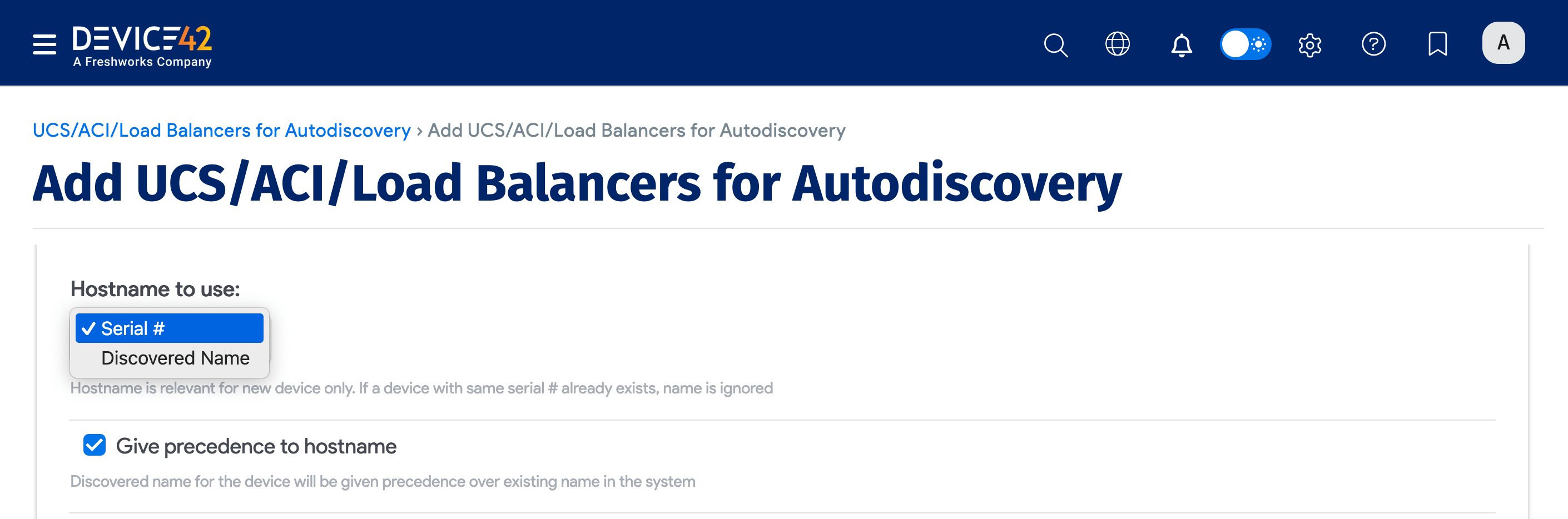 UCS ACI hostname to use