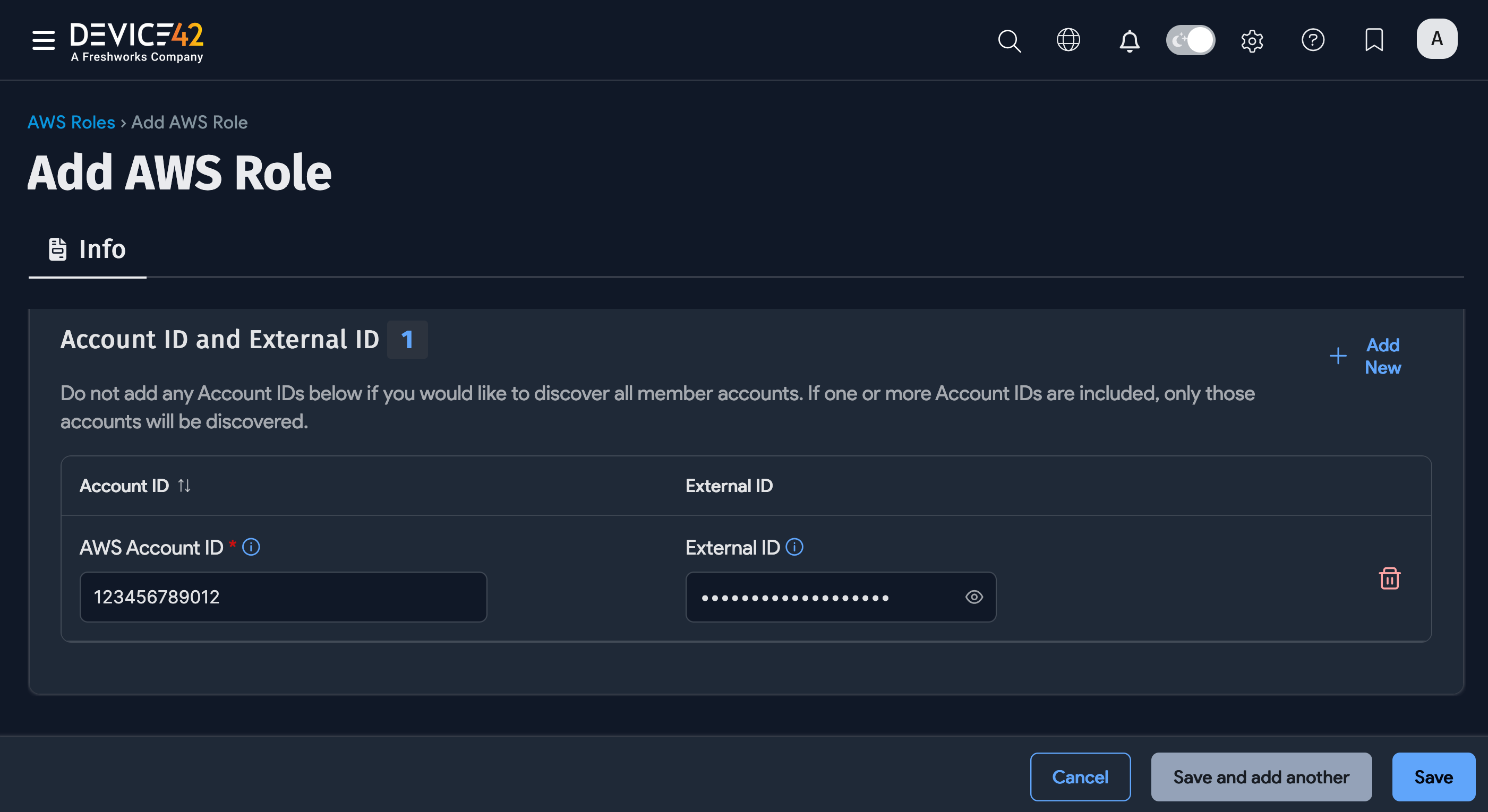 Add AWS IDs to roles