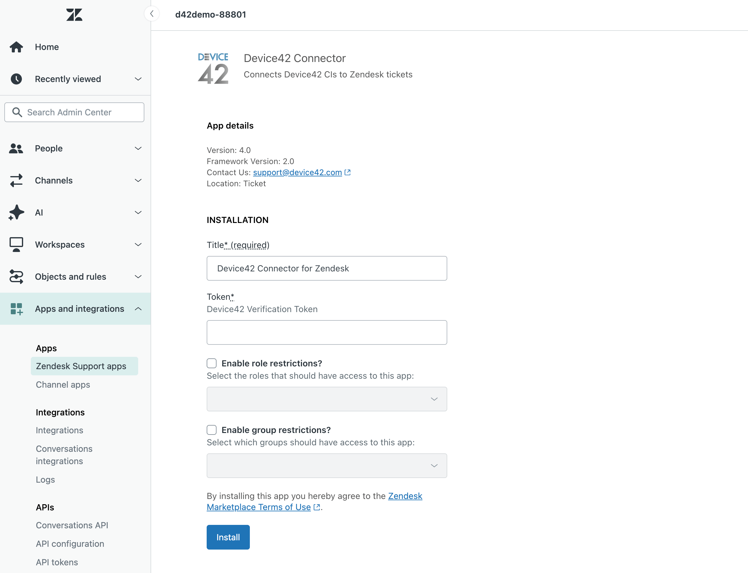 Plugin installation settings