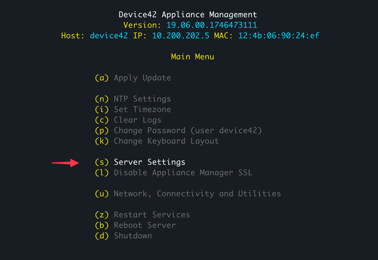 Change appliance name