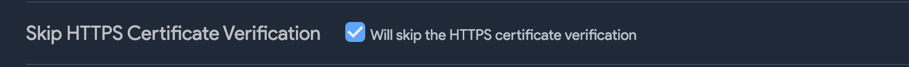 Skip HTTPS verification option