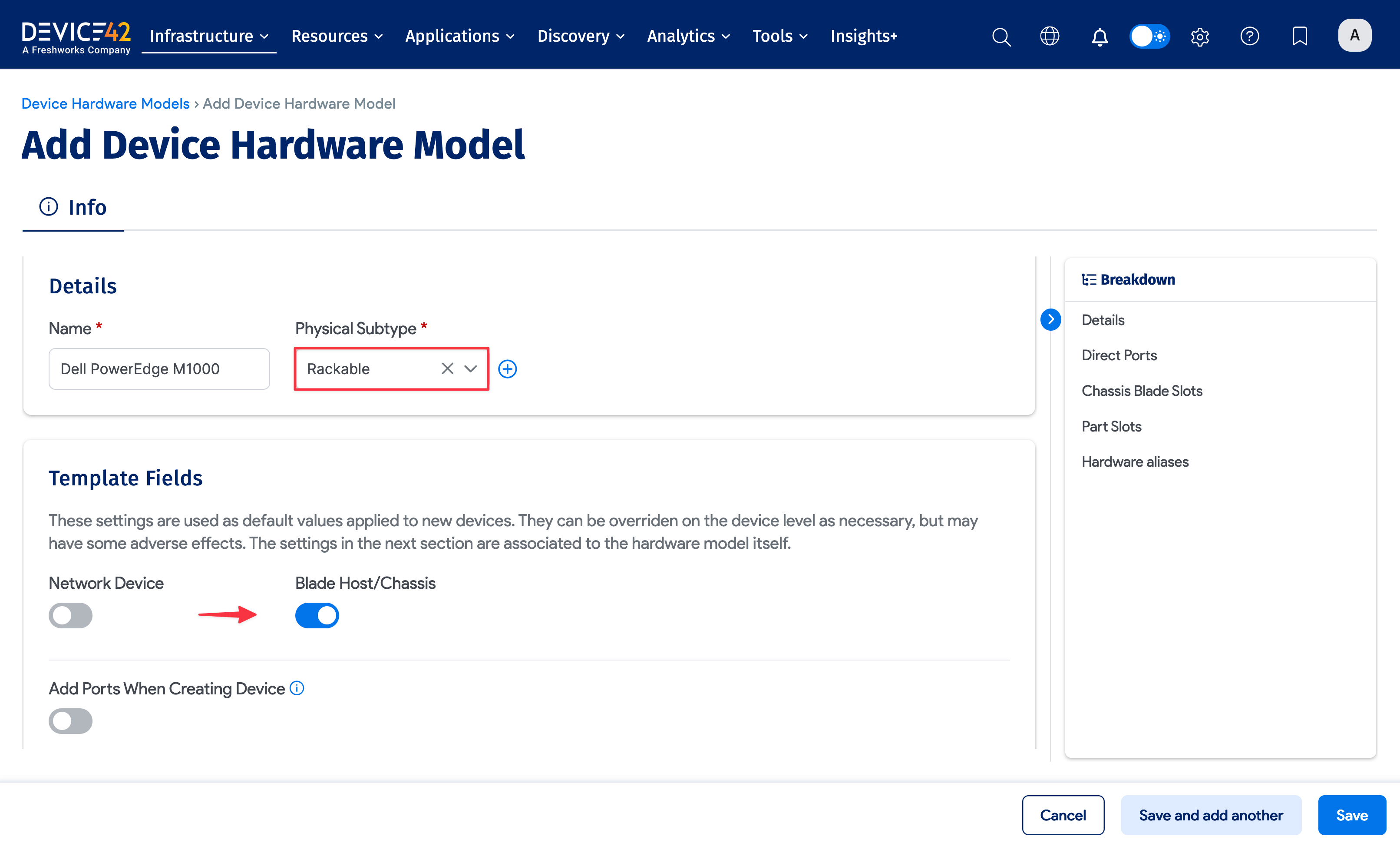 Add Device Hardware Model for blade chassis