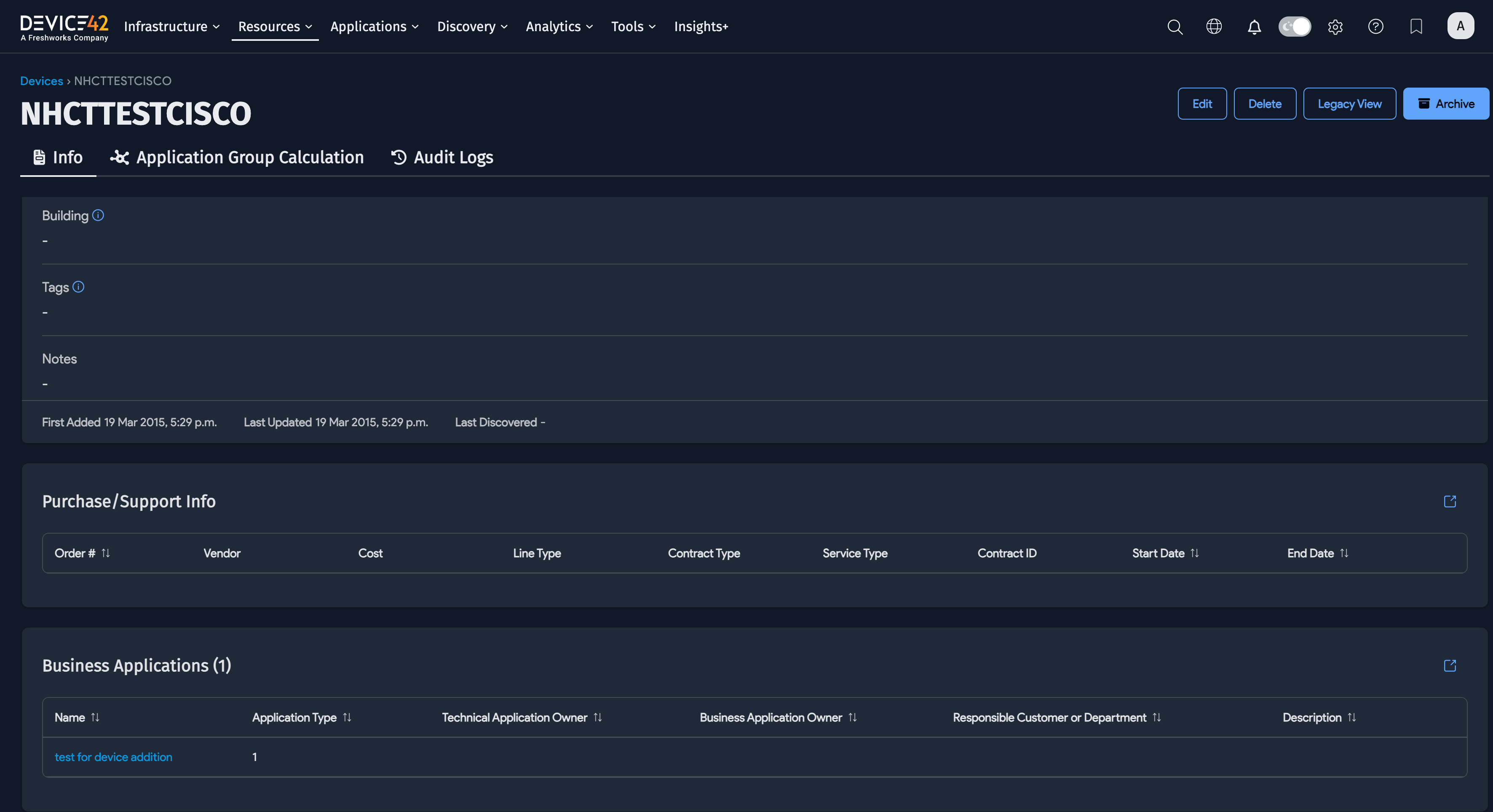 Device with Business Service