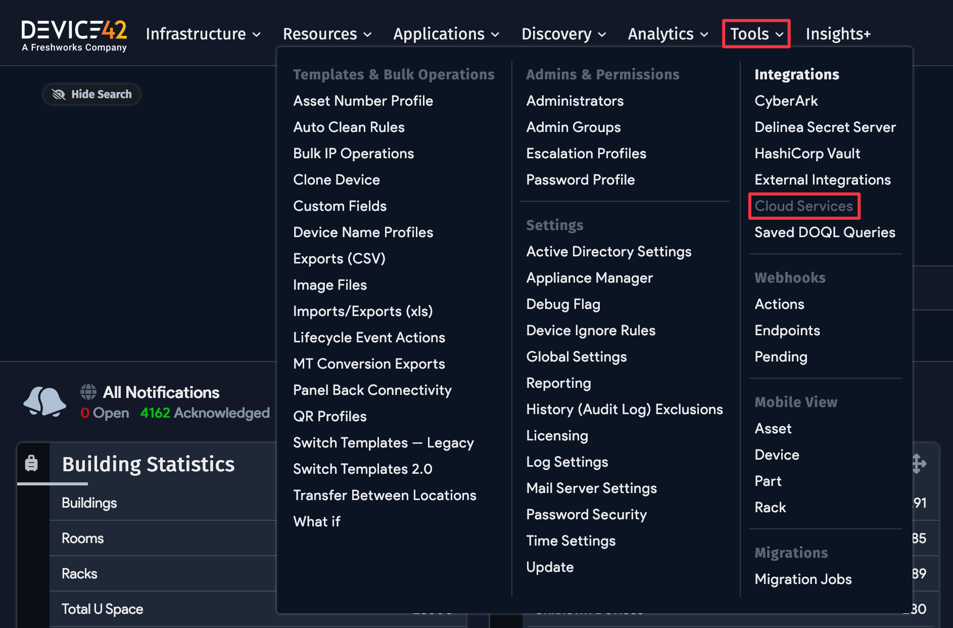 Cloud Services Button