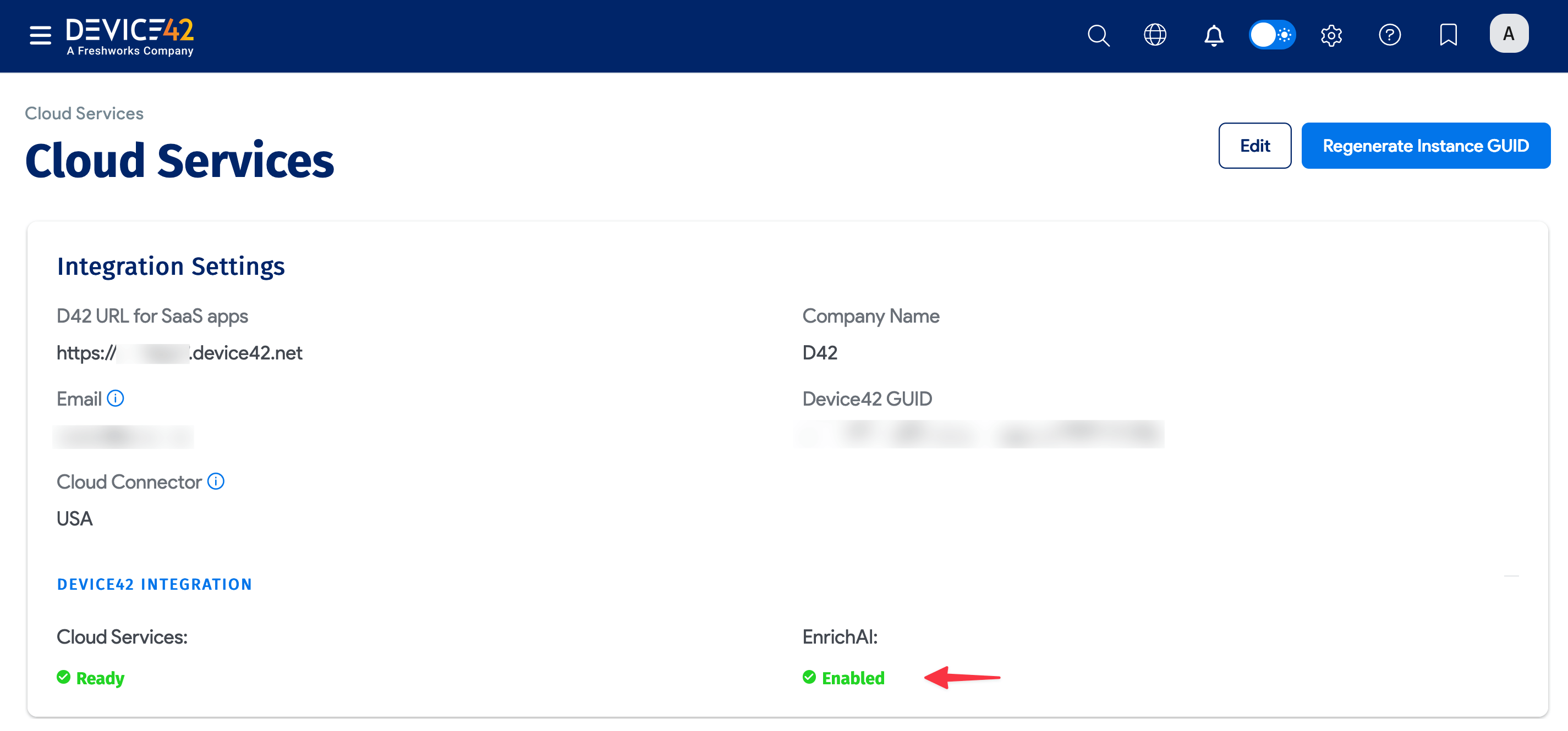 View integrations page