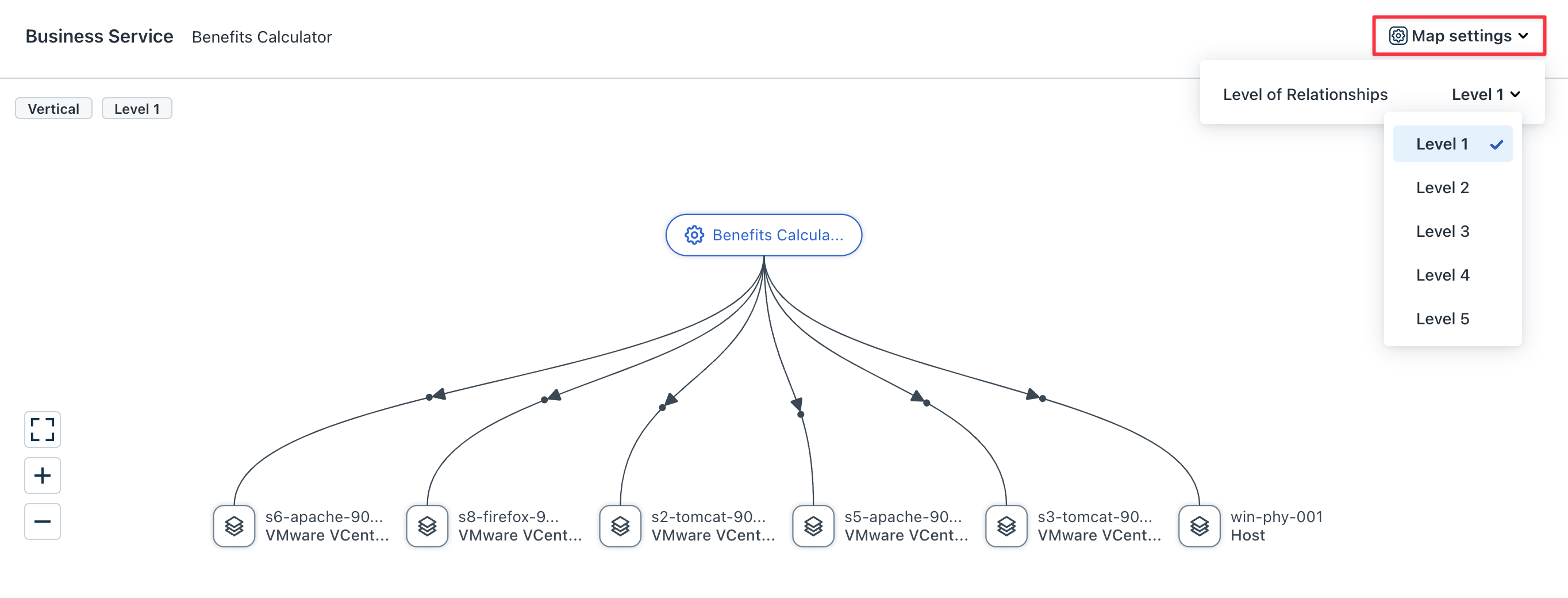Business Service Full Map in Freshservice