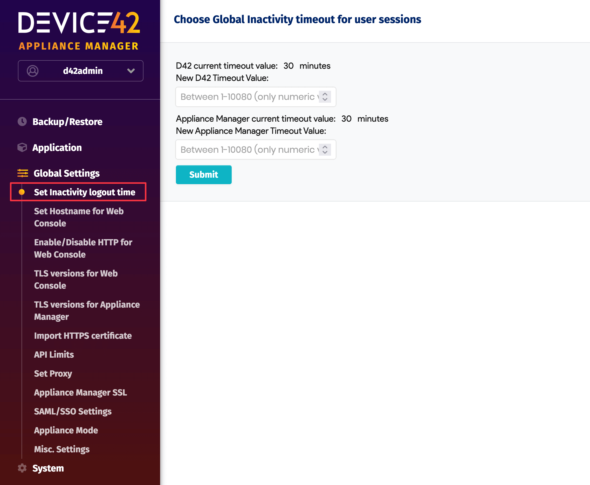 Global Session timeout