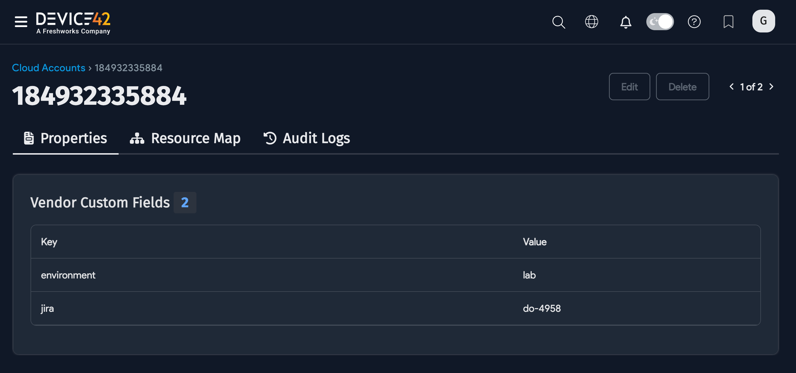 GCP vendor custom fields