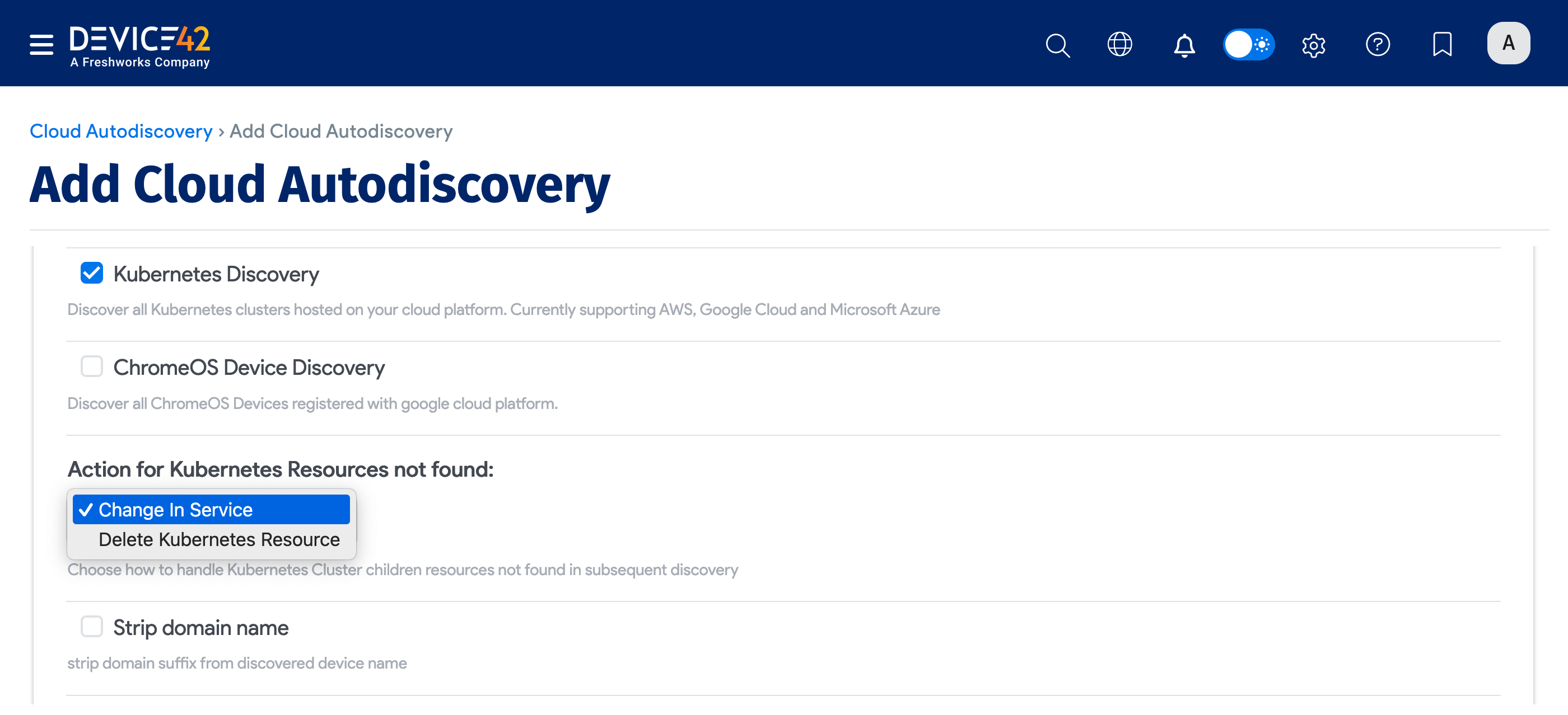 Kubernetes Discovery option