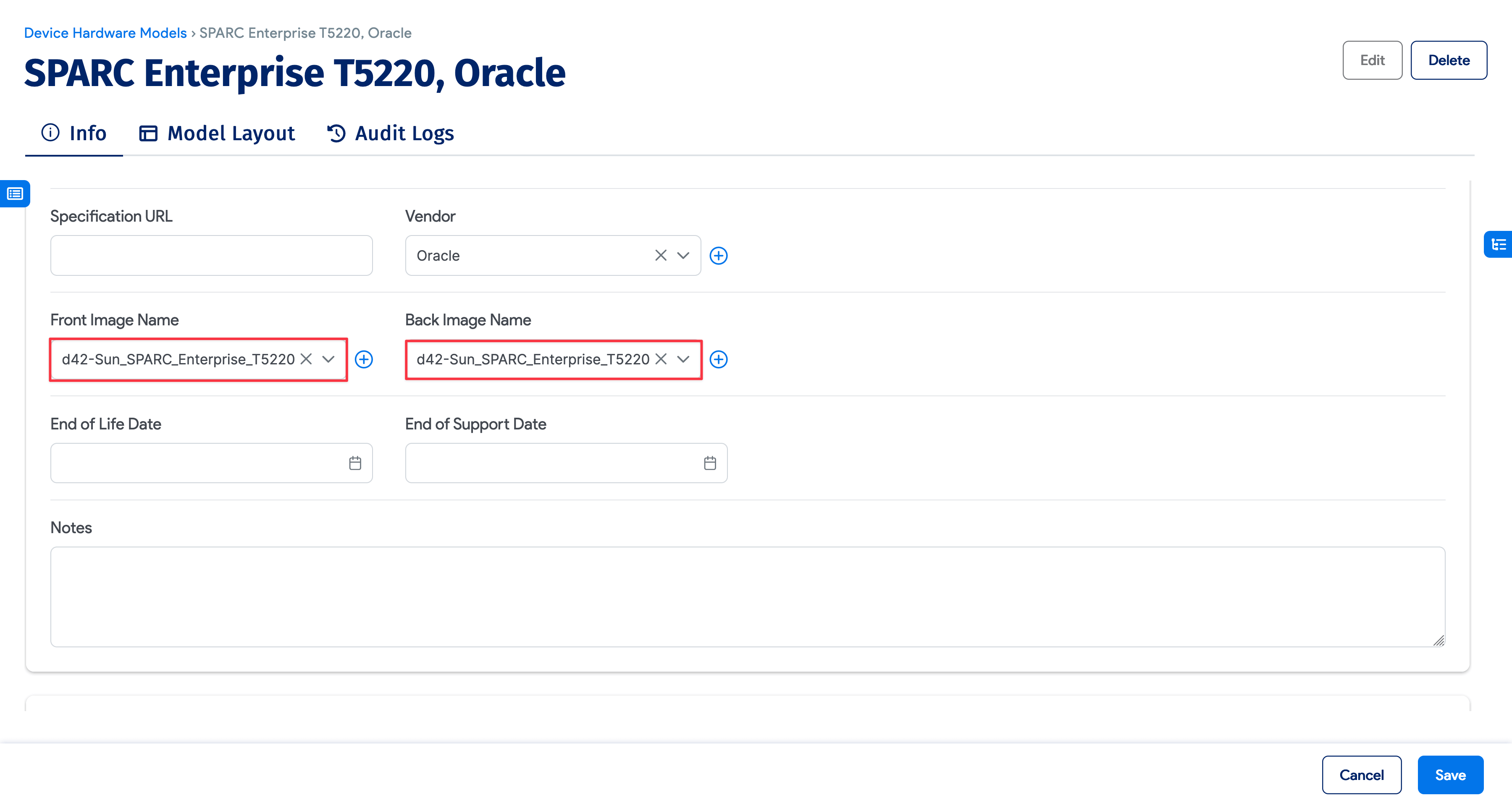 Adding images to hardware models