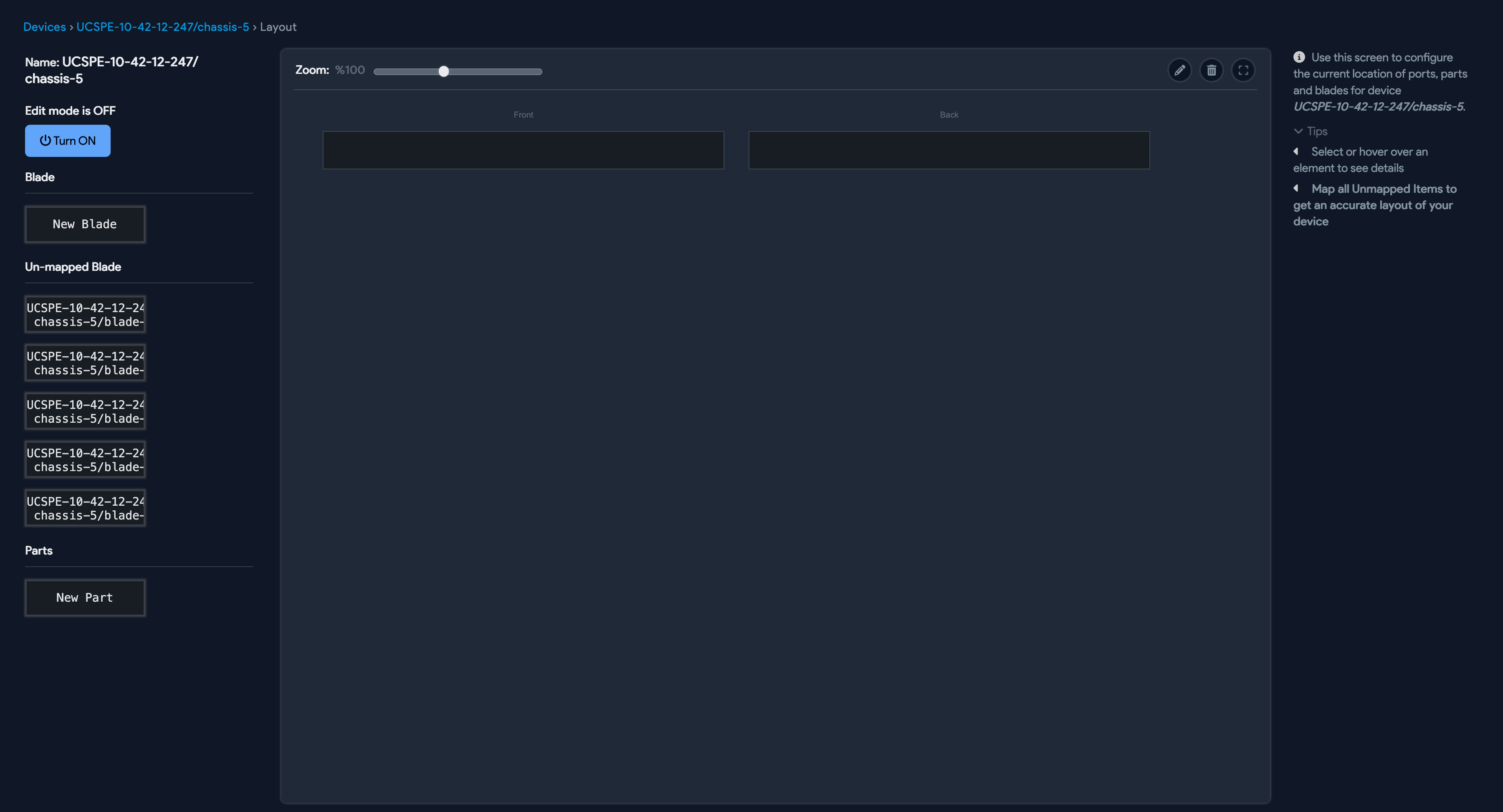 If your hardware layout is blank, edit the model first!