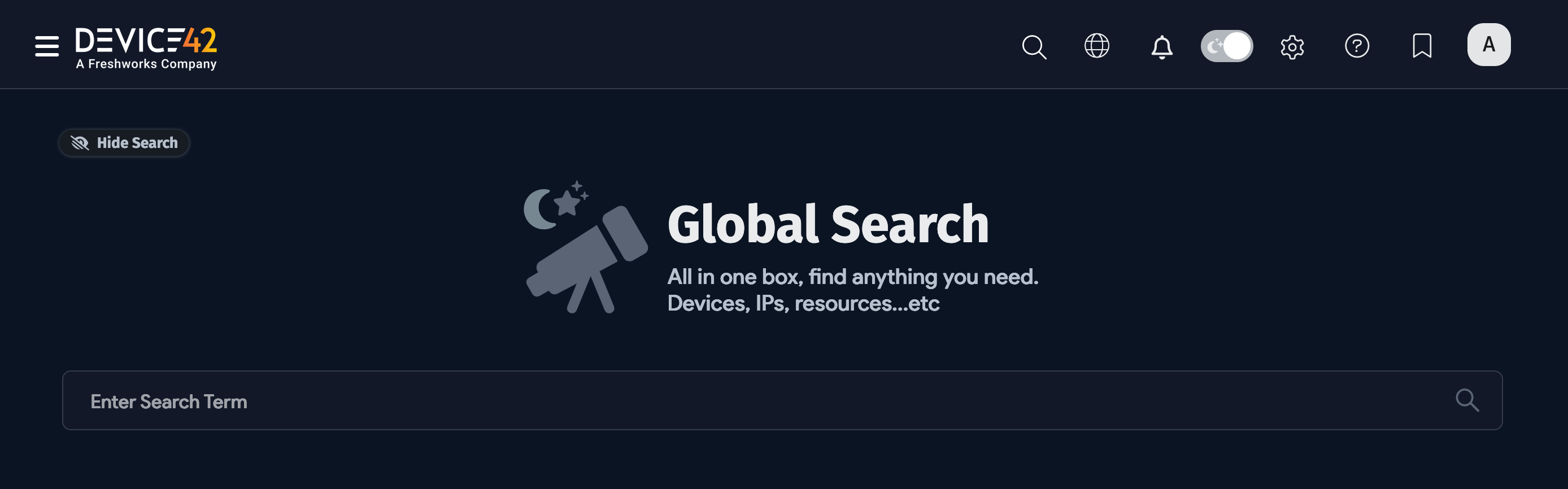 Global Search bar