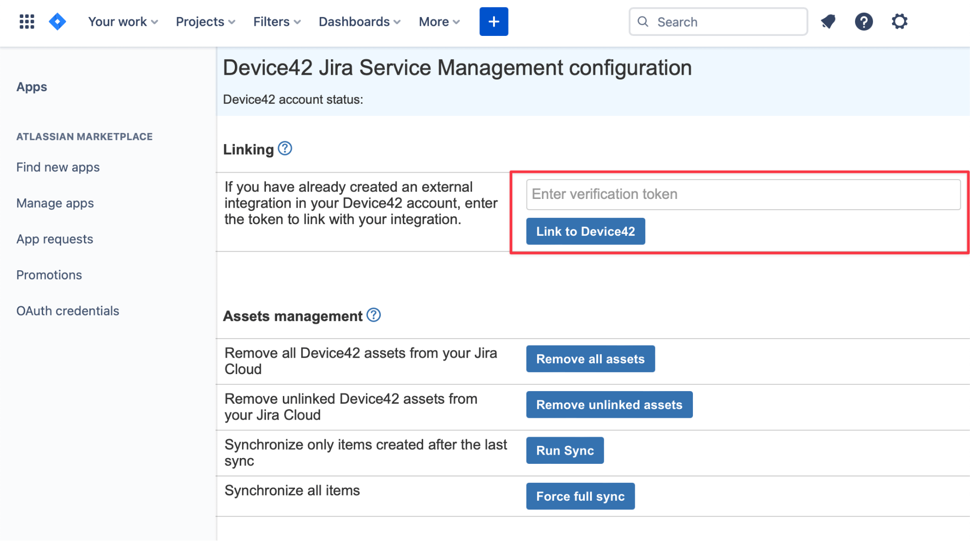 Jira app configuration