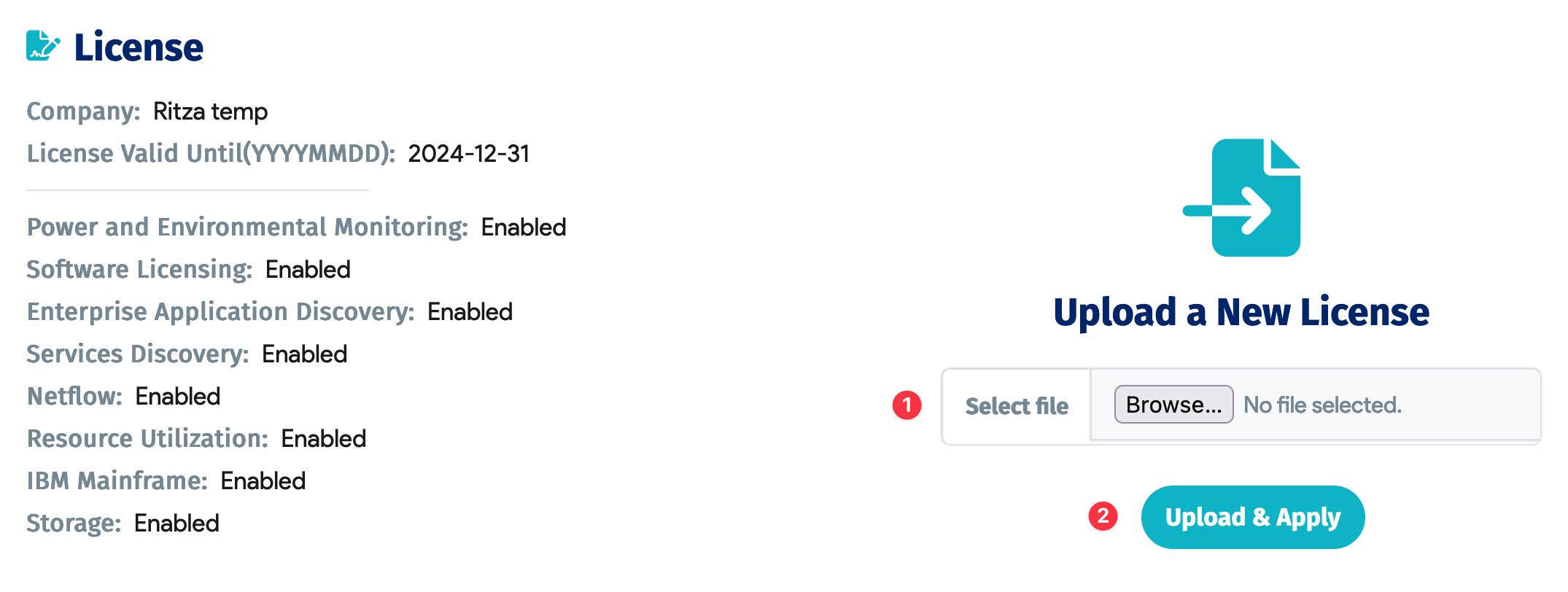 Update license Device42 AWS