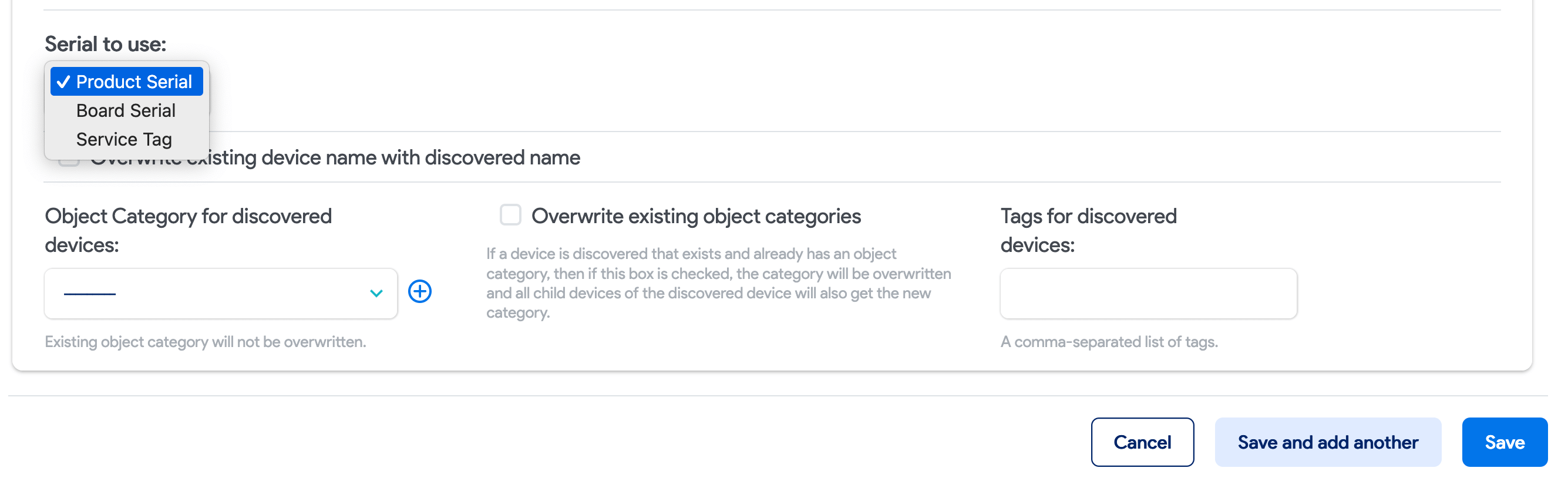 serial to use option