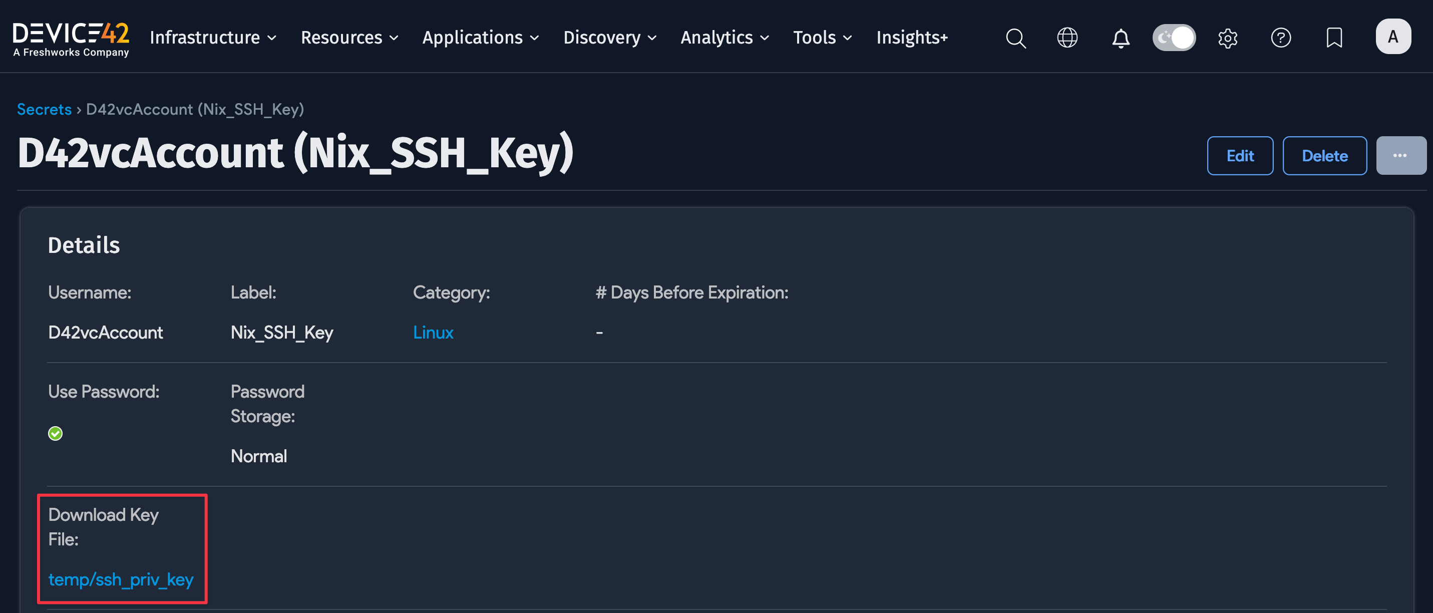 Download key file from Secret
