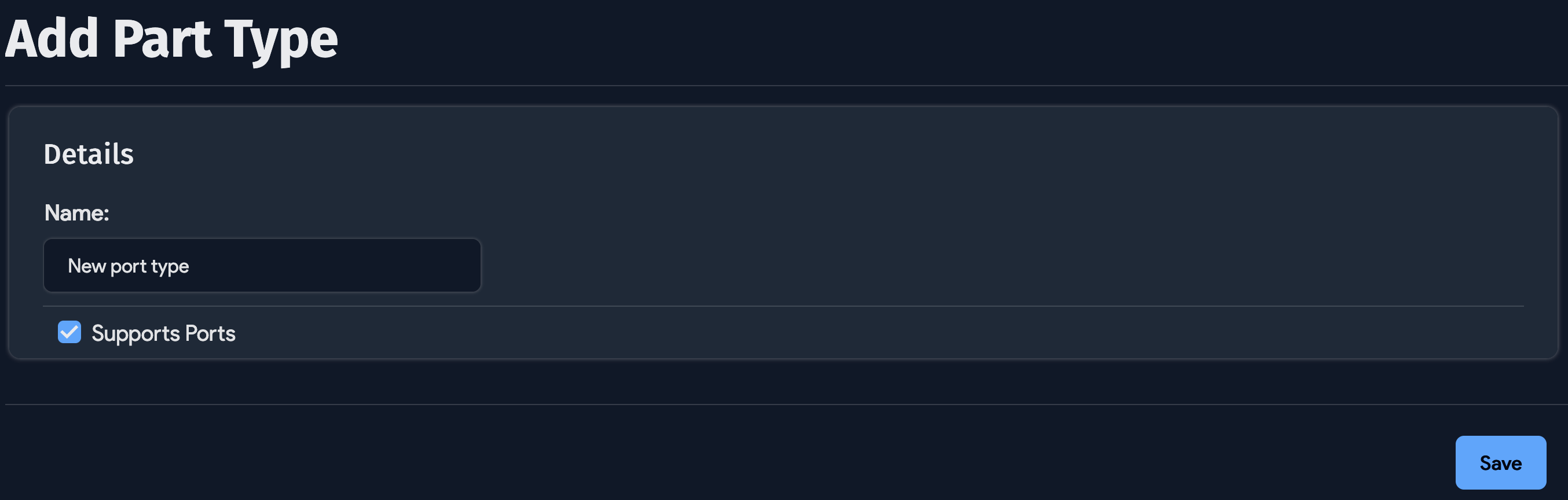 Add new part sub-type