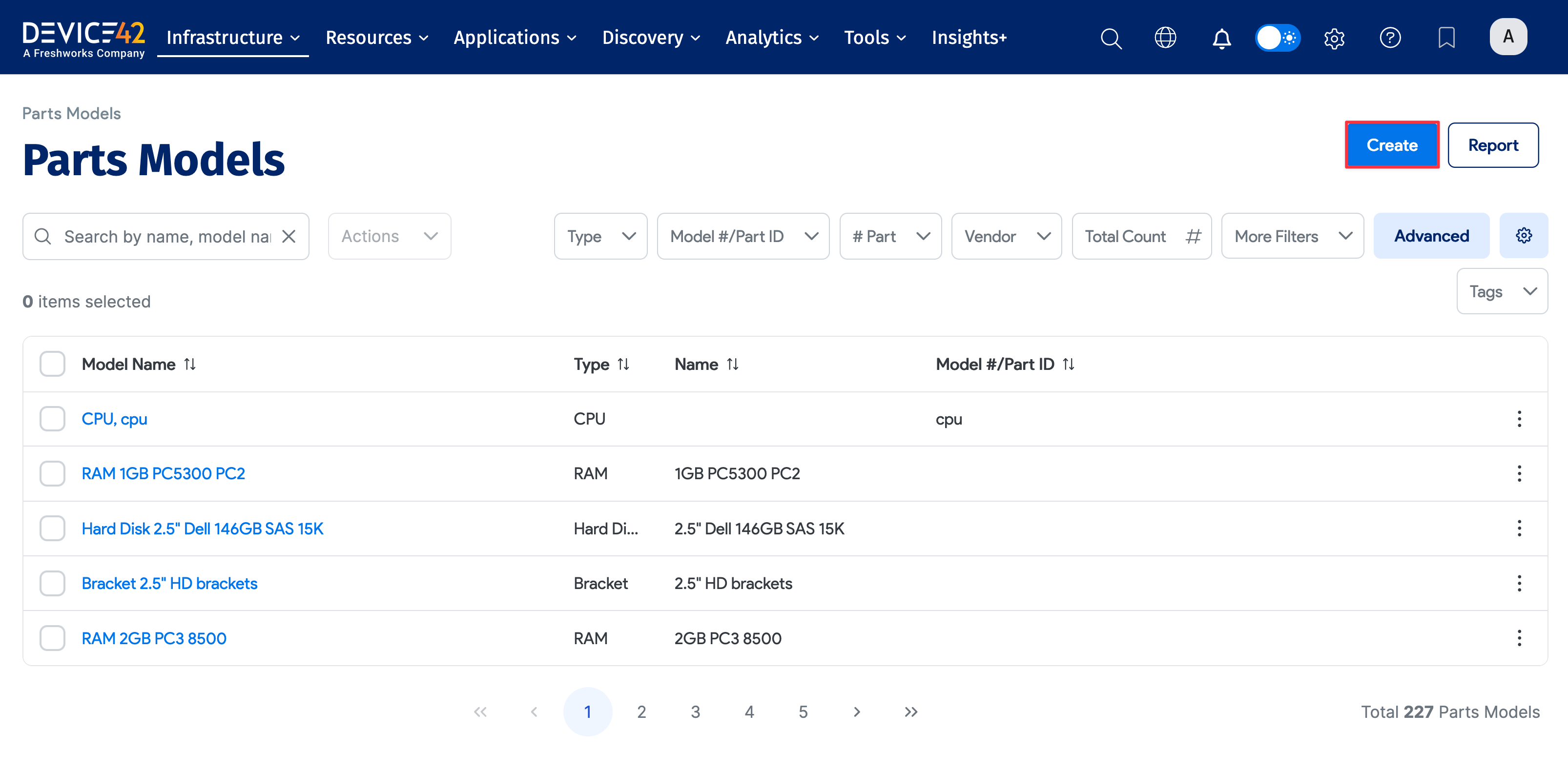 Add a parts model button