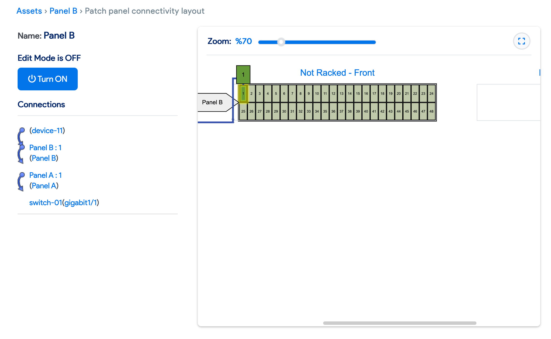 Patch Panel Visual Layout