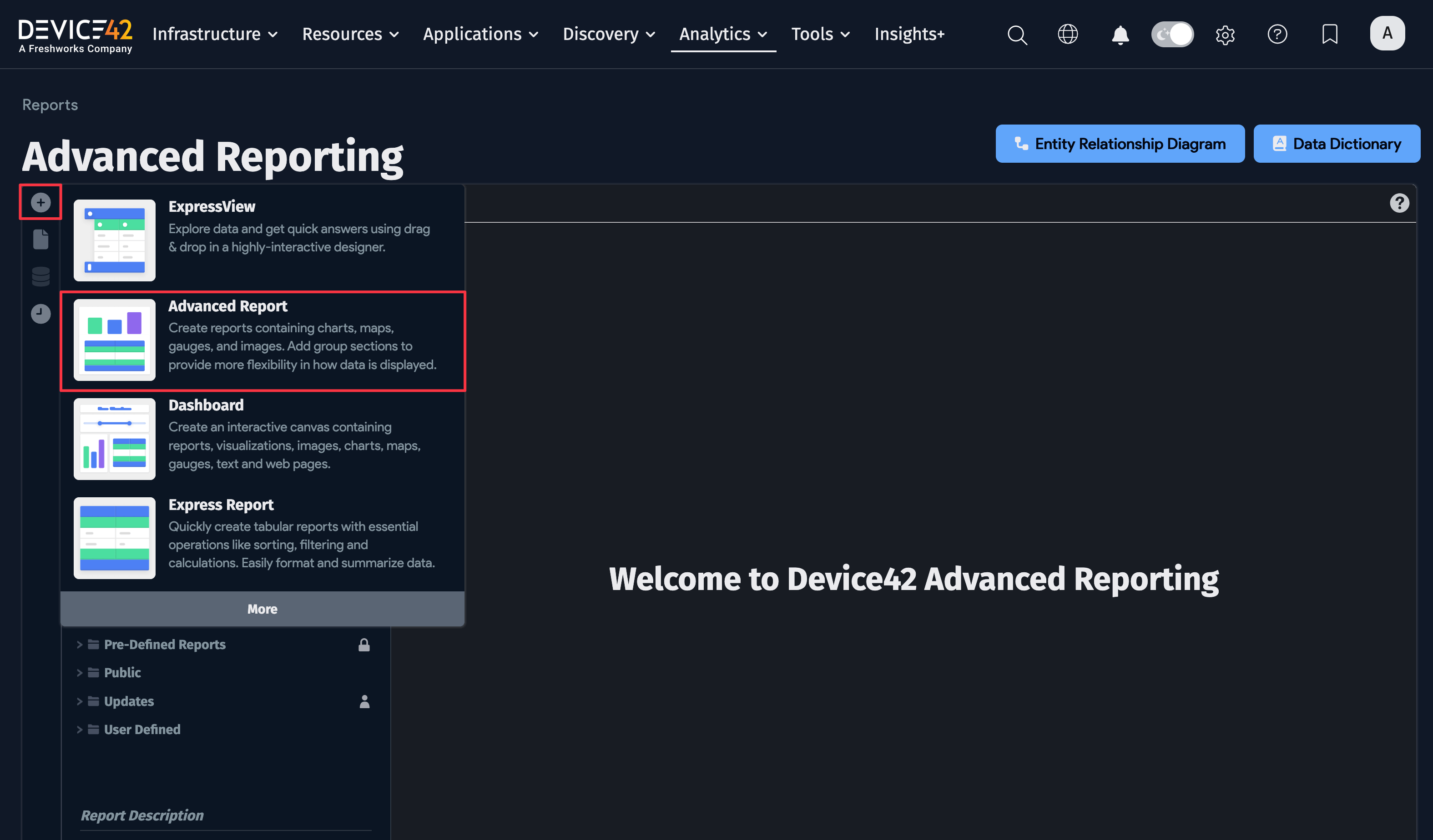 Create new Standard Report