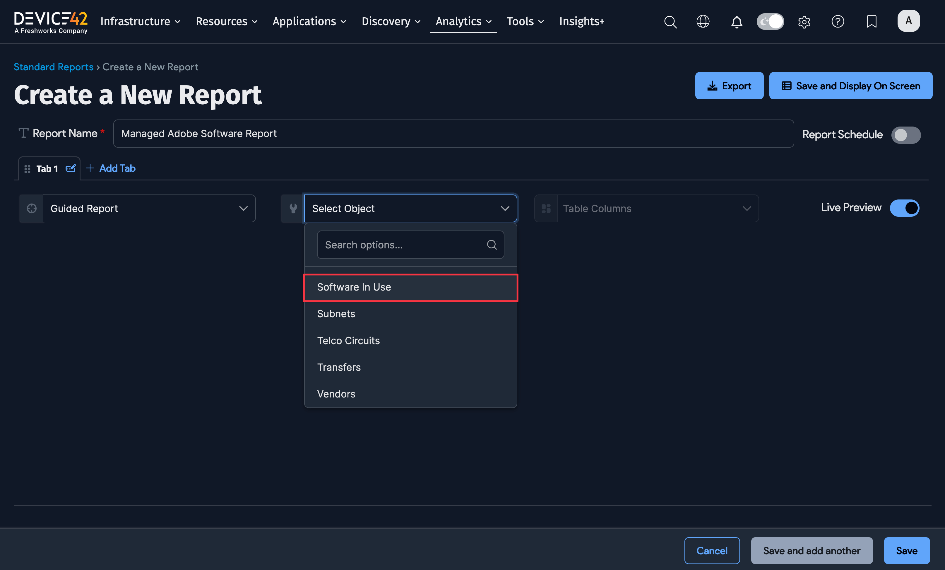 Software In Use object