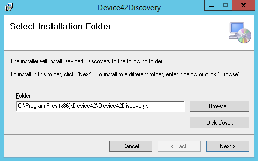 Select installation folder