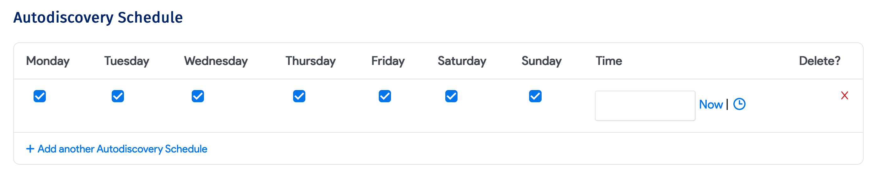 Schedule autodiscovery job