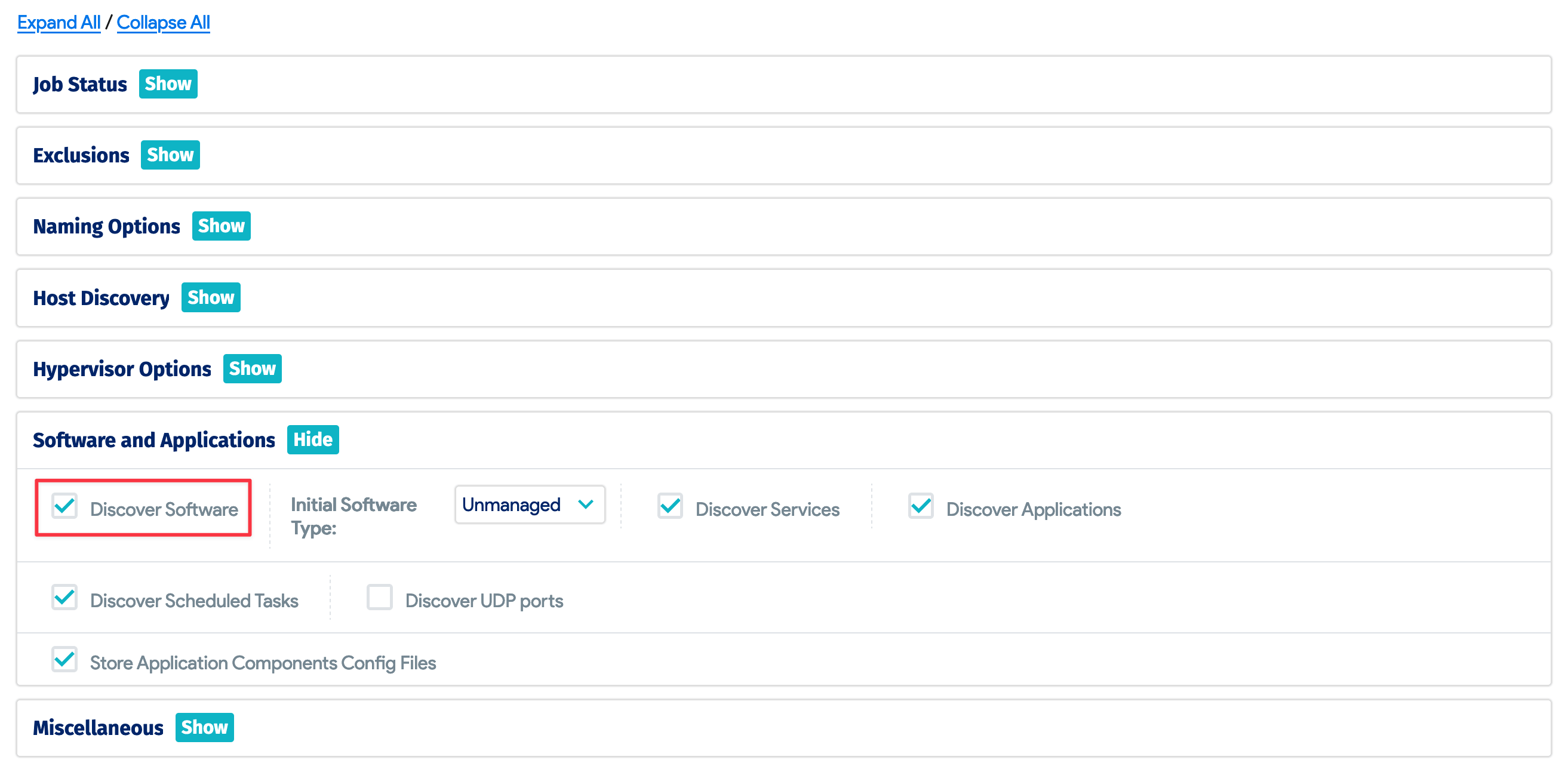 The Discover Software option