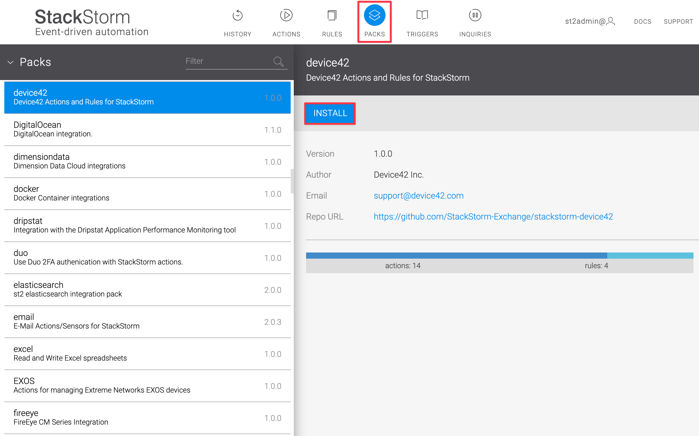 Install SS-D42 package via web UI
