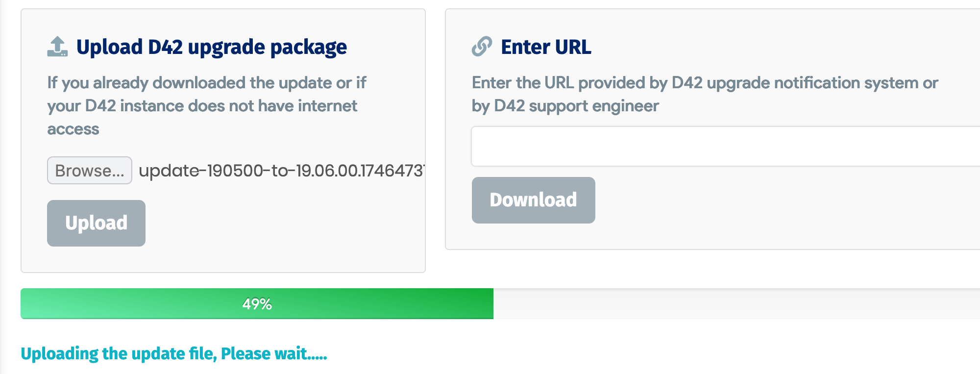 Green upload status bar
