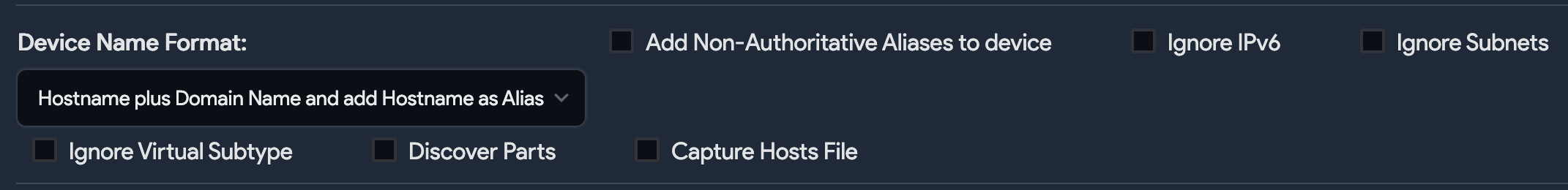 Device name format options
