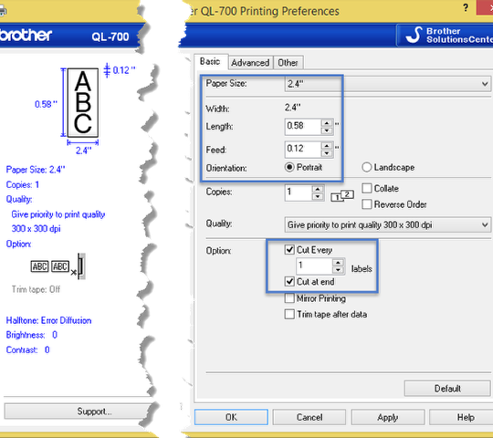 Installing printer driver and configuring the properties for Bar Codes