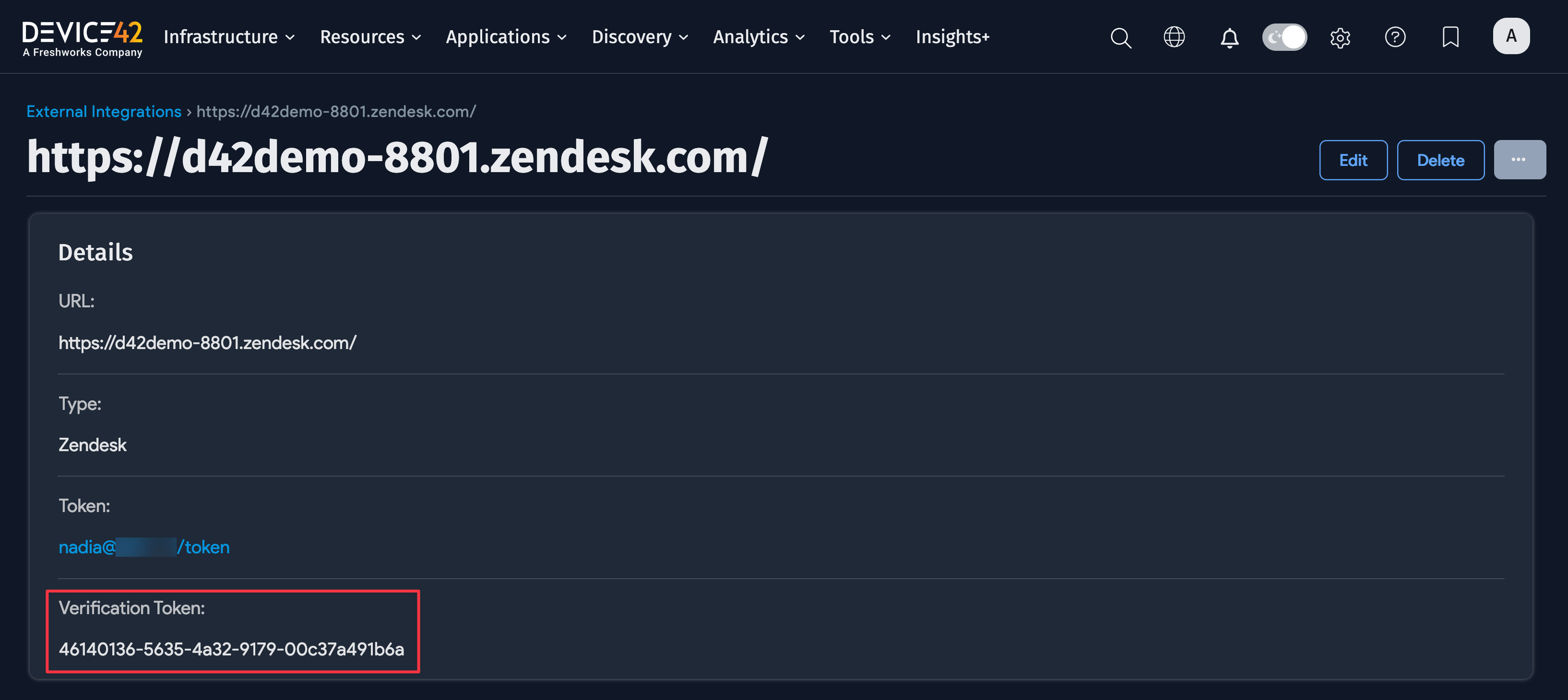 Save new verification token