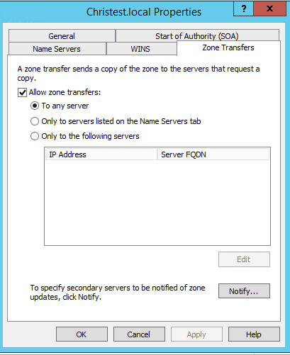 1. Allow zone transfer