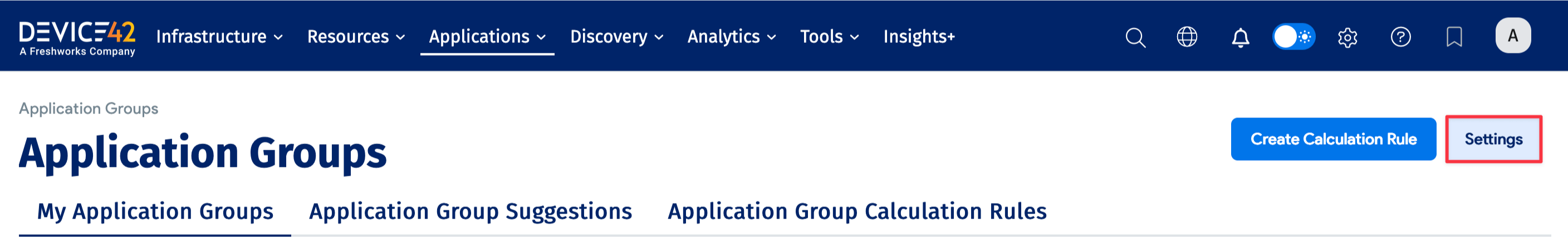Run Application Group from the ellipsis menu