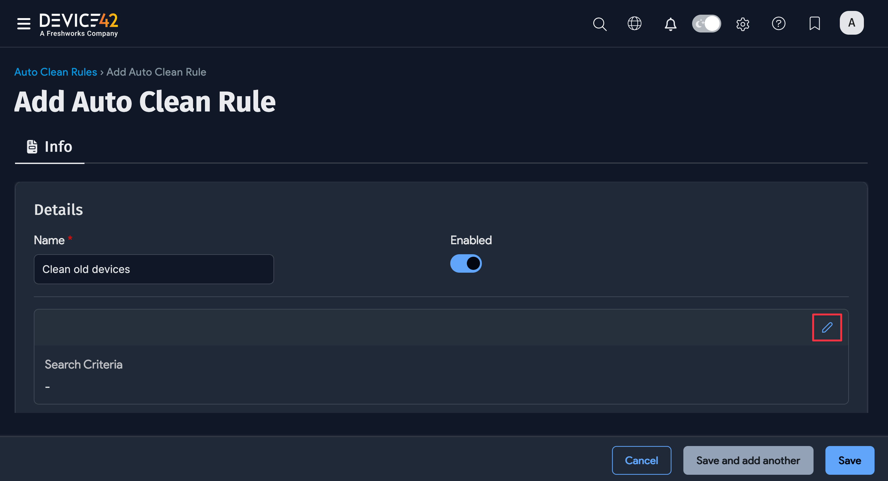 Add Search Criteria icon