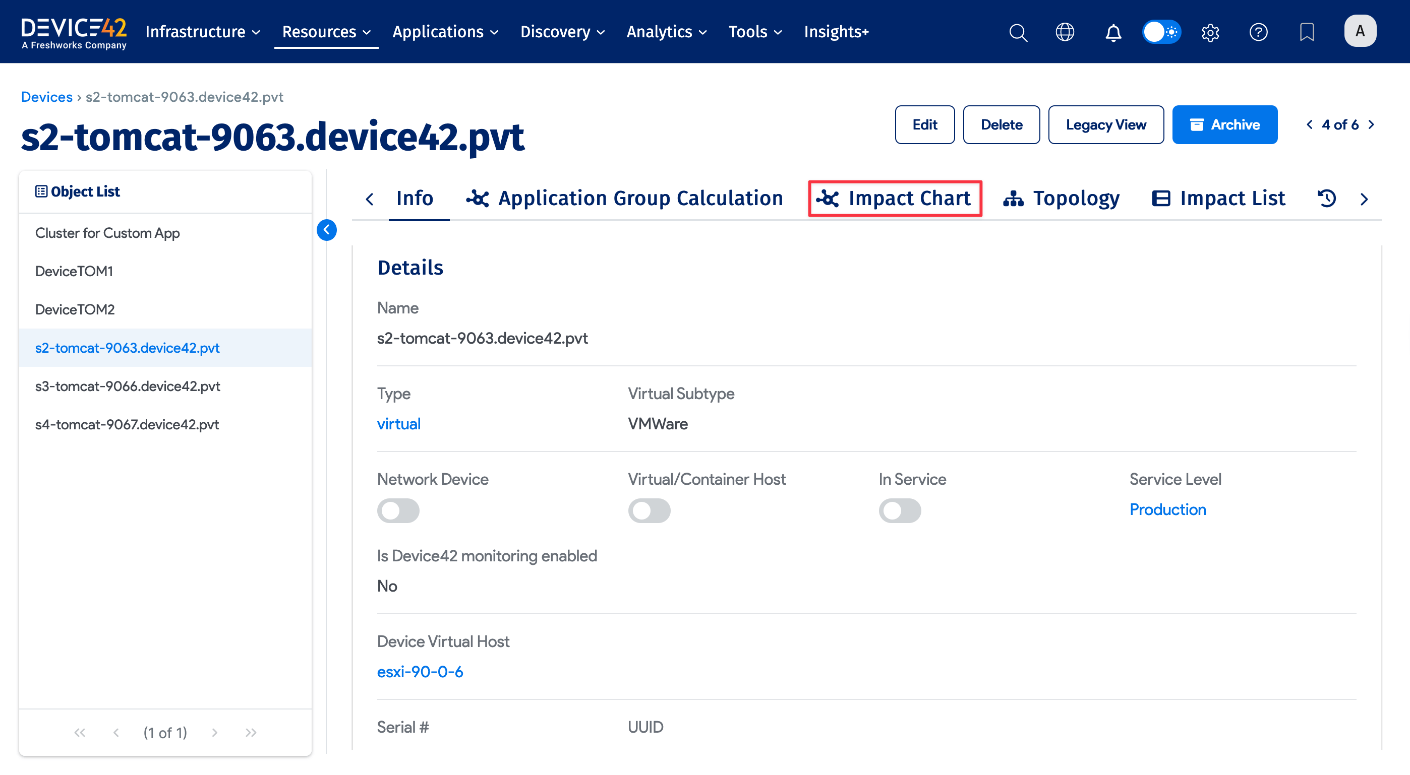 Device view with Topology link