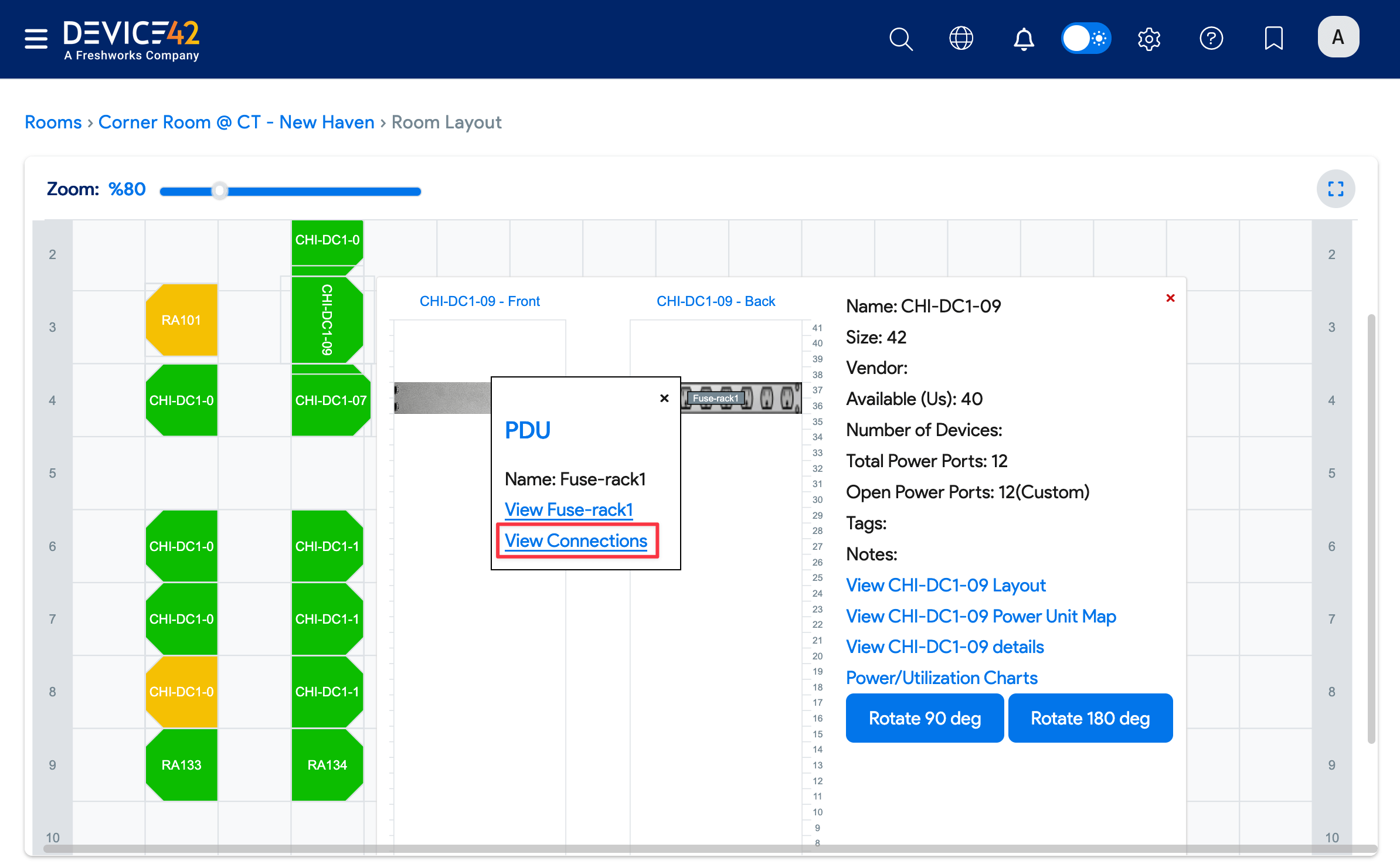 View connections link
